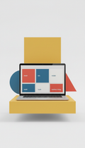 Home improvement category UI mockup on laptop