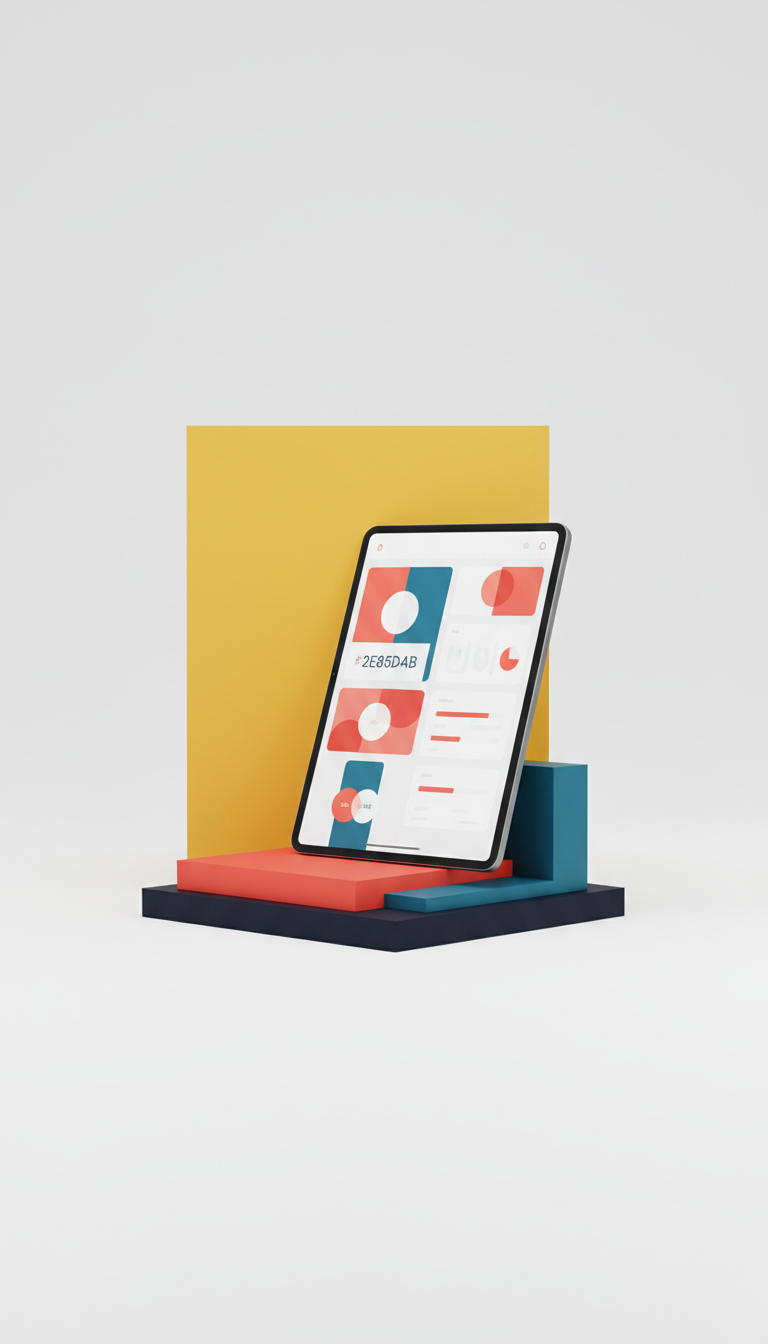 Wellness category UI mockup on tablet